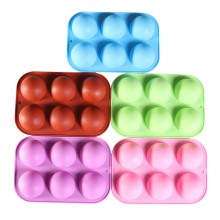 6 Holes Silicone Baking Molds, Large 6-Cavity Half Sphere Silicone Baking Molds for Cupcake Pan, Chocolate, Jelly, Dome Mousse